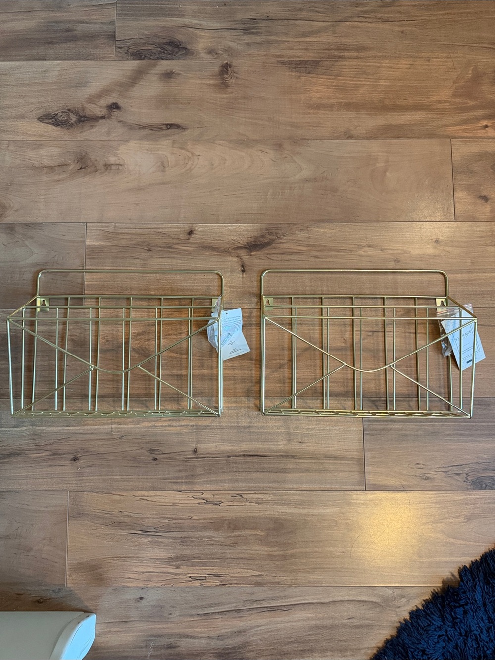 Gold Metal Wall File Organizer - Decorative Mail & Magazine Holder